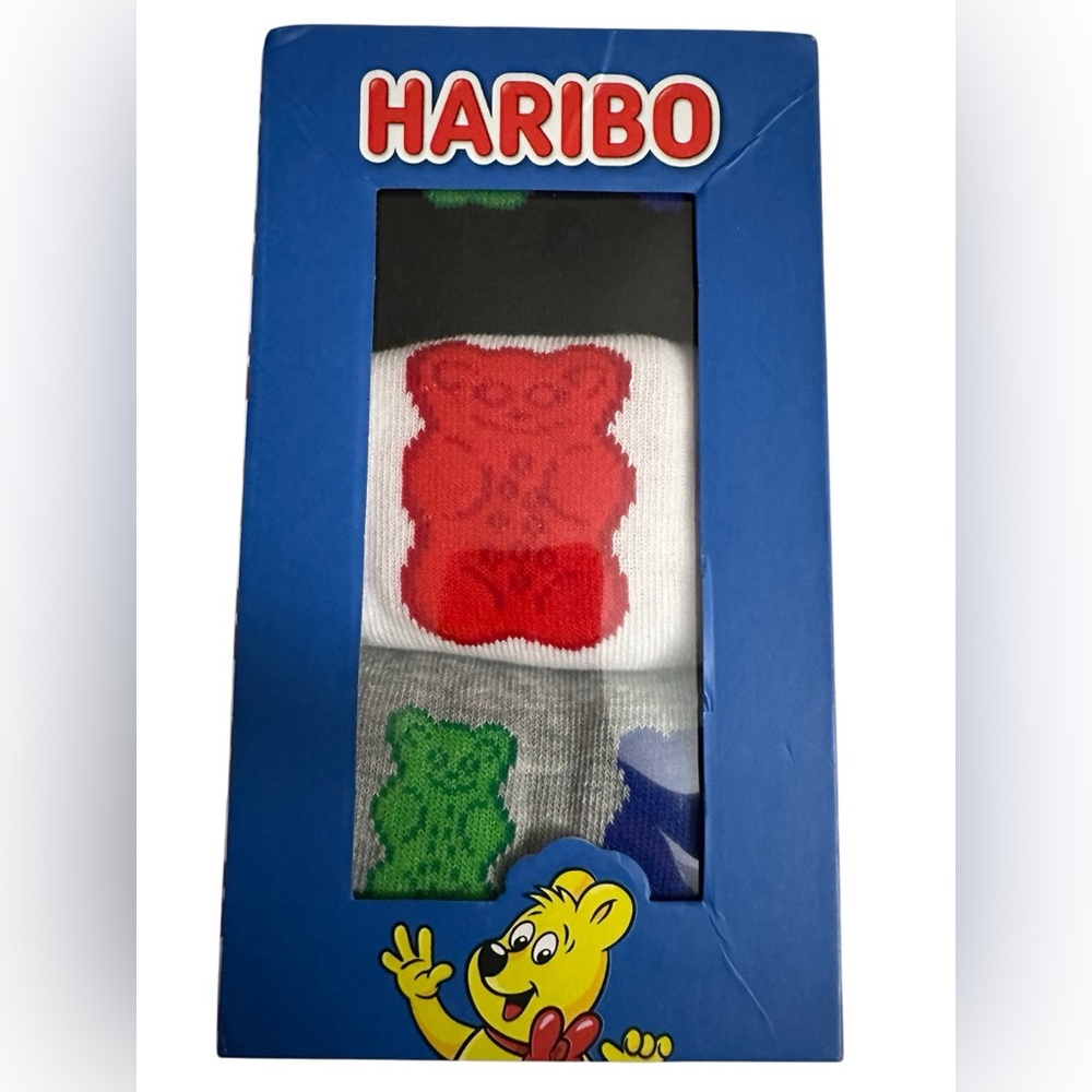 Haribo Novelty 3 Pairs Mens Crew Socks Size 10-13 Giftset New